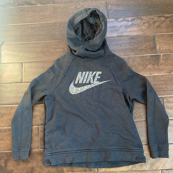 Nike Tops - Women’s medium black w/ silver Nike sweatshirt